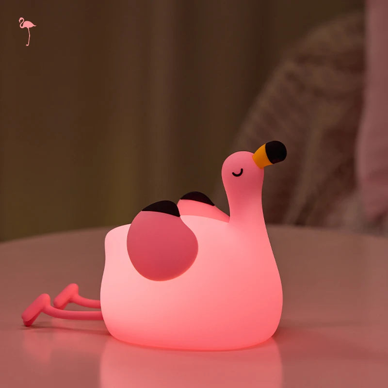 Novelty Animal Silicone Night Light Fox Rabbit Nursery Nightlight Rechargeable Timing Touch Sensor Bedside Table Lamp For Room